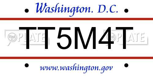 TT5M4T District Of Columbia License Plate