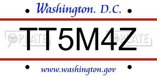 TT5M4Z District Of Columbia License Plate