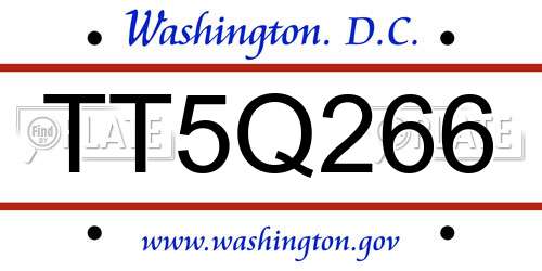 TT5Q266 District Of Columbia License Plate