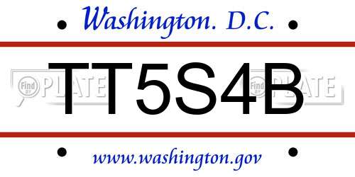 TT5S4B District Of Columbia License Plate