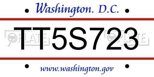 TT5S723 District Of Columbia License Plate