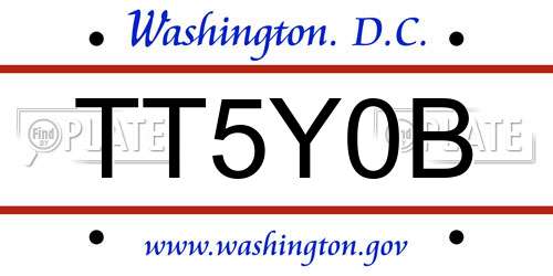 TT5Y0B District Of Columbia License Plate