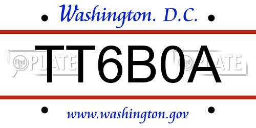 TT6B0A District Of Columbia License Plate