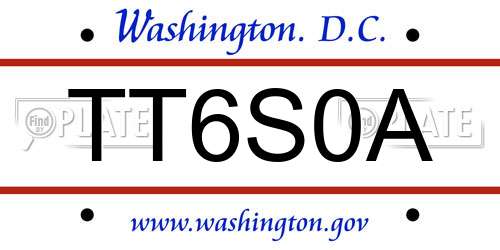 TT6S0A District Of Columbia License Plate