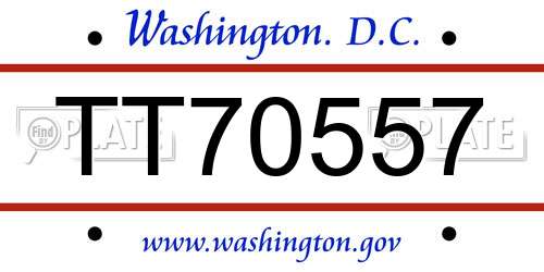 TT70557 District Of Columbia License Plate