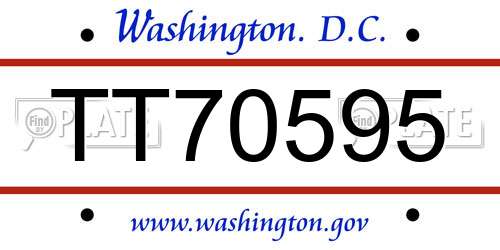 TT70595 District Of Columbia License Plate