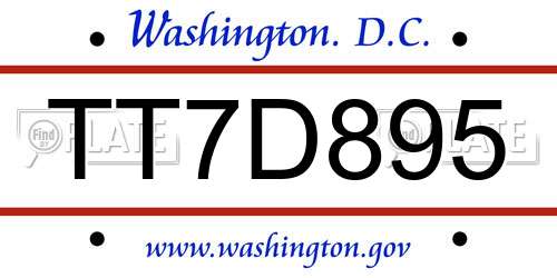 TT7D895 District Of Columbia License Plate