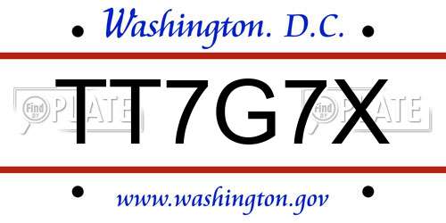 TT7G7X District Of Columbia License Plate