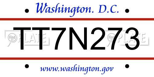 TT7N273 District Of Columbia License Plate