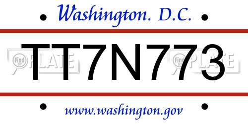 TT7N773 District Of Columbia License Plate