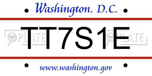 TT7S1E District Of Columbia License Plate