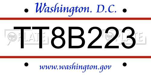 TT8B223 District Of Columbia License Plate