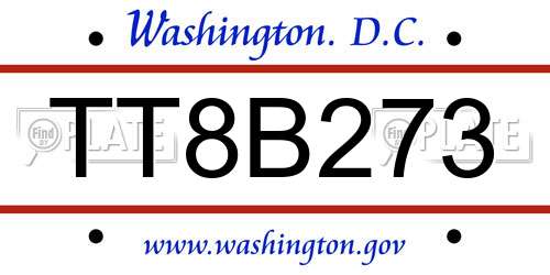 TT8B273 District Of Columbia License Plate