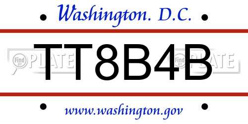 TT8B4B District Of Columbia License Plate