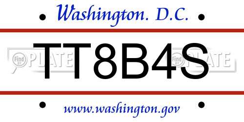 TT8B4S District Of Columbia License Plate
