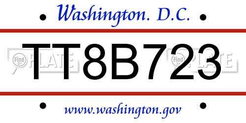 TT8B723 District Of Columbia License Plate