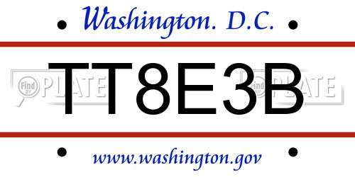 TT8E3B District Of Columbia License Plate