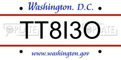 TT8I3O District Of Columbia License Plate