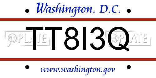 TT8I3Q District Of Columbia License Plate