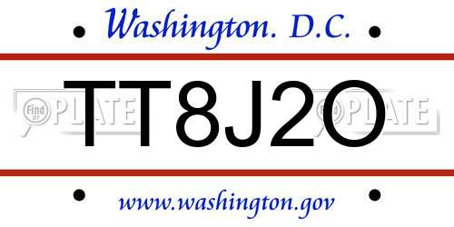TT8J2O District Of Columbia License Plate