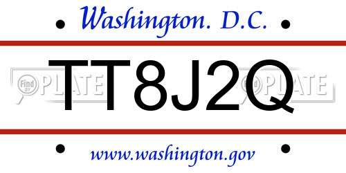 TT8J2Q District Of Columbia License Plate