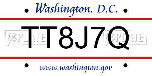 TT8J7Q District Of Columbia License Plate