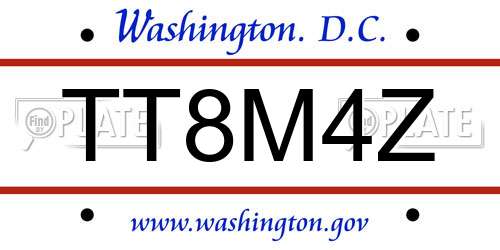 TT8M4Z District Of Columbia License Plate