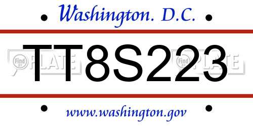 TT8S223 District Of Columbia License Plate