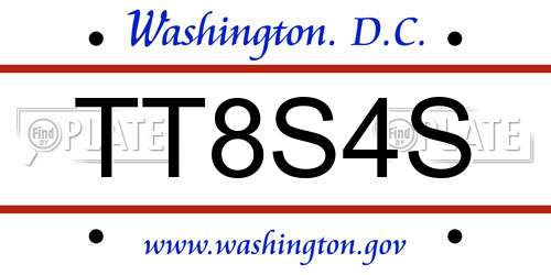 TT8S4S District Of Columbia License Plate