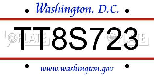 TT8S723 District Of Columbia License Plate