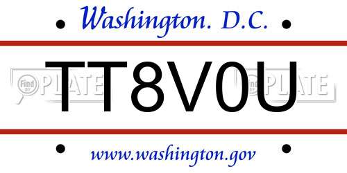TT8V0U District Of Columbia License Plate