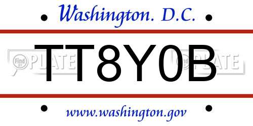 TT8Y0B District Of Columbia License Plate