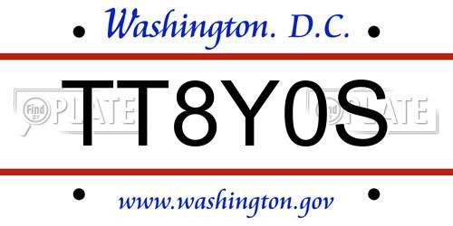 TT8Y0S District Of Columbia License Plate