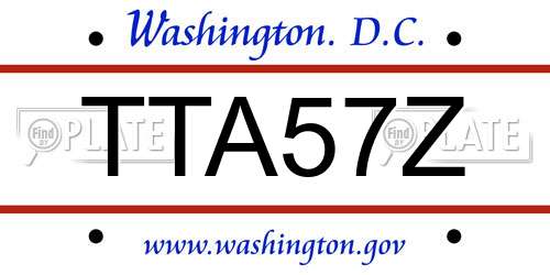 TTA57Z District Of Columbia License Plate