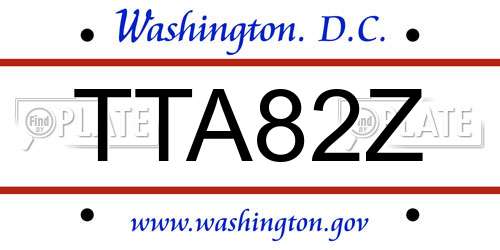 TTA82Z District Of Columbia License Plate
