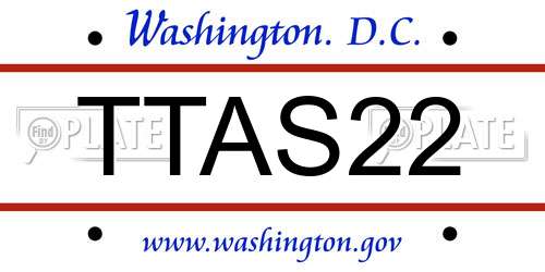TTAS22 District Of Columbia License Plate