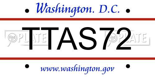 TTAS72 District Of Columbia License Plate
