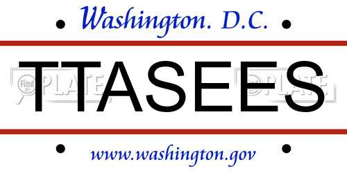 TTASEES District Of Columbia License Plate