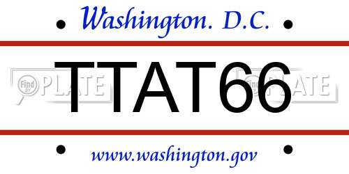 TTAT66 District Of Columbia License Plate