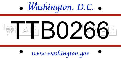 TTB0266 District Of Columbia License Plate