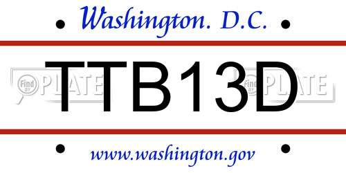 TTB13D District Of Columbia License Plate