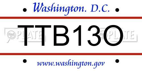 TTB13O District Of Columbia License Plate