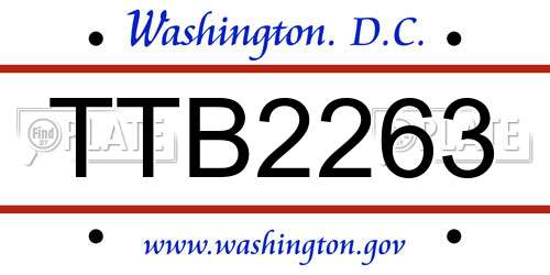 TTB2263 District Of Columbia License Plate