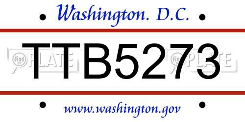 TTB5273 District Of Columbia License Plate