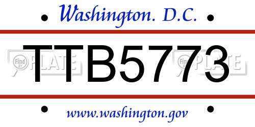 TTB5773 District Of Columbia License Plate