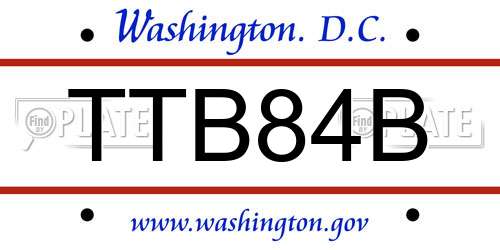 TTB84B District Of Columbia License Plate