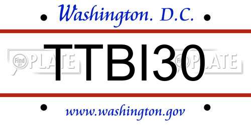 TTBI30 District Of Columbia License Plate