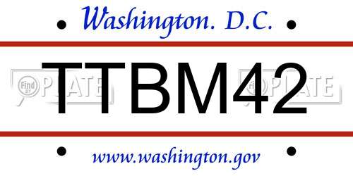 TTBM42 District Of Columbia License Plate