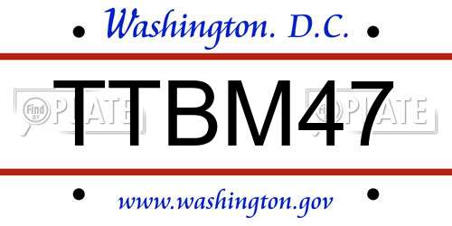 TTBM47 District Of Columbia License Plate