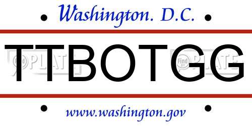 TTBOTGG District Of Columbia License Plate